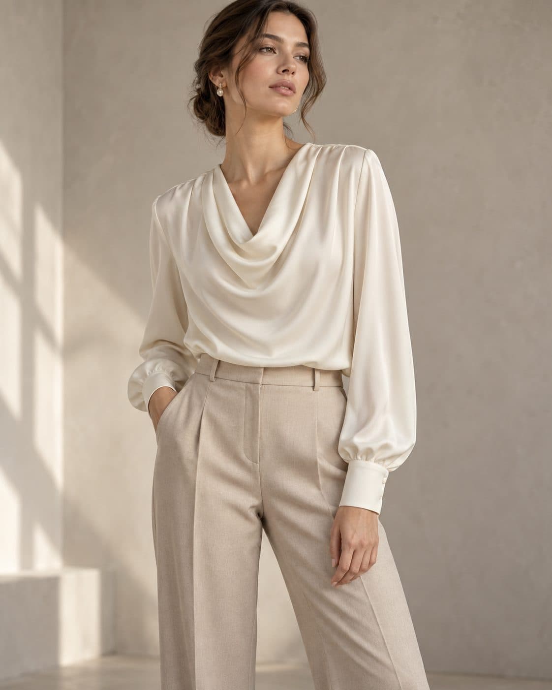 Atelier Blouse in pearl, front